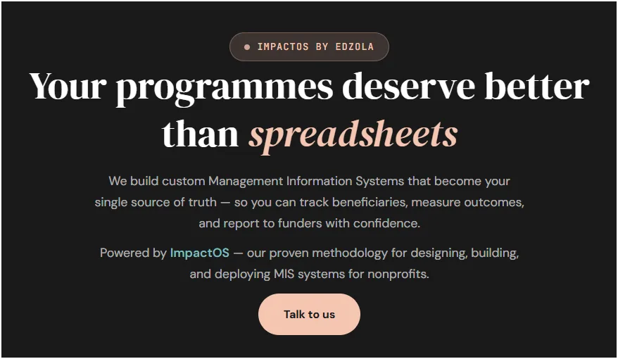 ImpactOS management information system for nonprofits