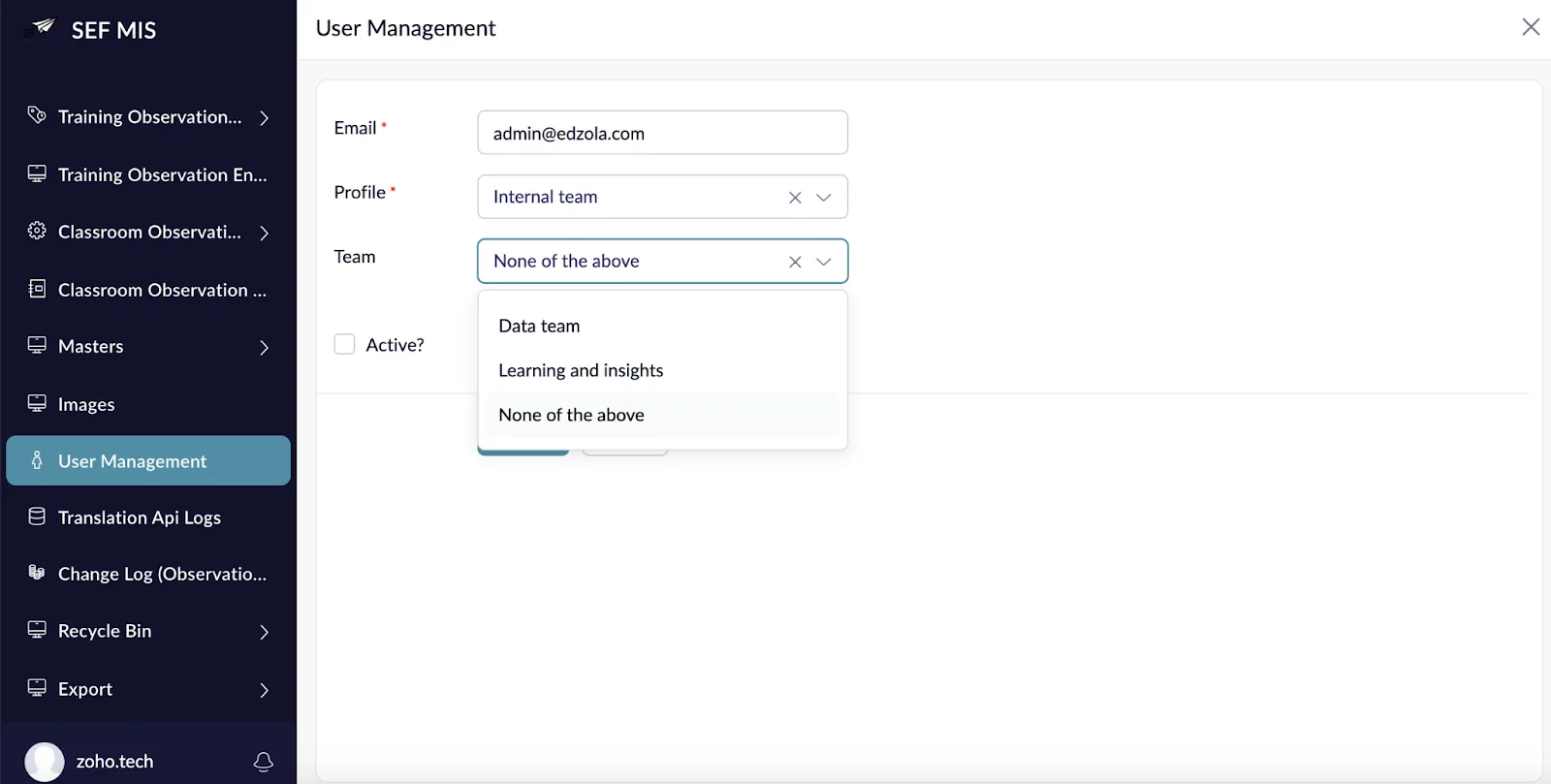 User management module