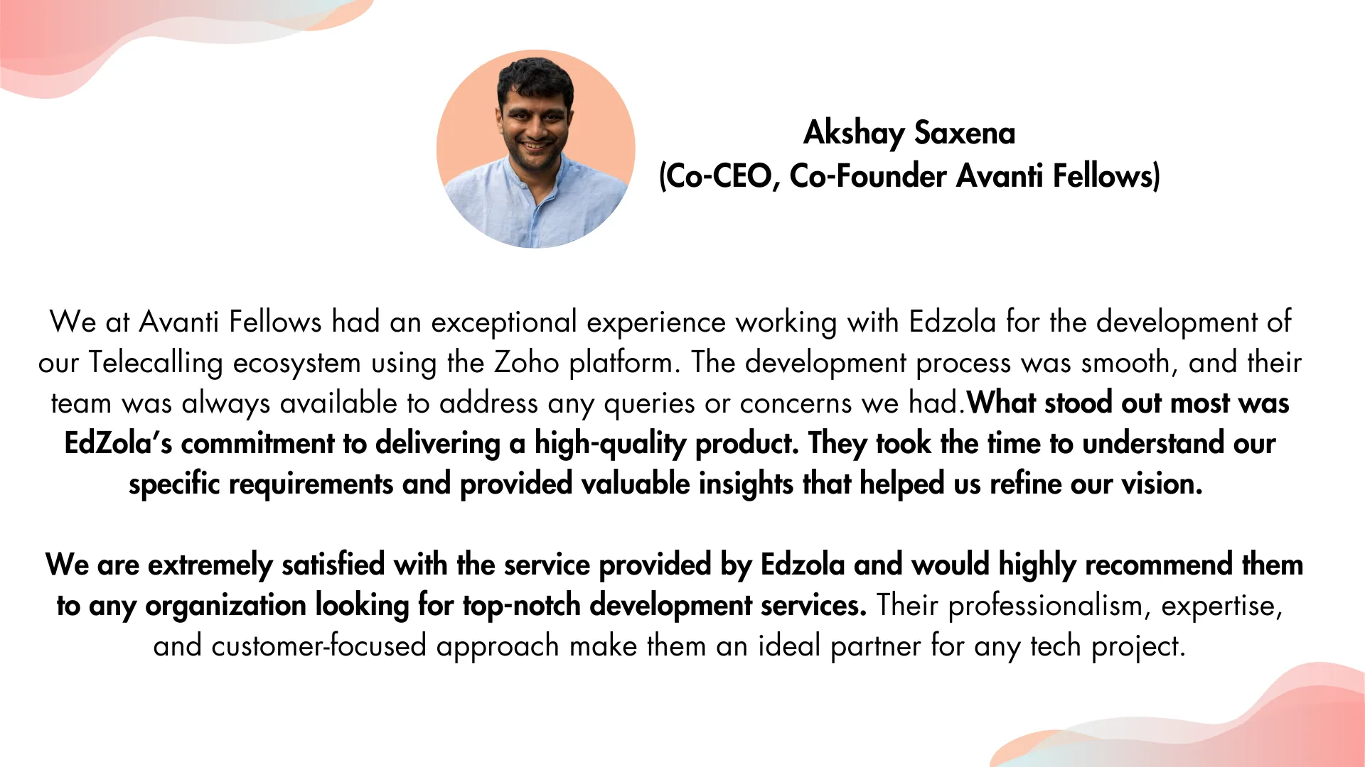 Avanti Fellows Testimonial